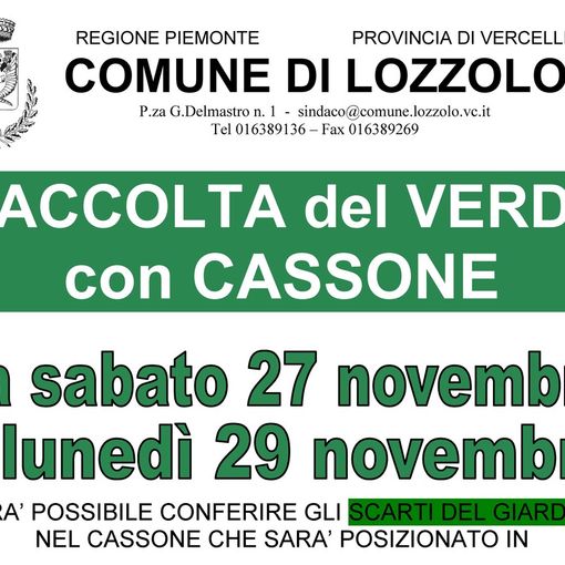 Lozzolo, ritorna il cassone verde e modifiche al servizio navetta