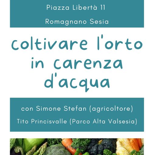 Romagnano Sesia: &quot;Coltivare l'orto in carenza d'acqua&quot;