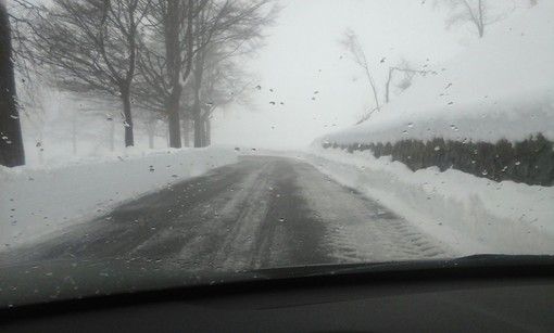 Discesa troppo ripida e piena di neve, l'autista accosta il pulmino e accompagna gli allievi alla fermata (foto di repertorio)