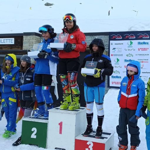 Podio Allieve Trofeo Ski Team Valsesia (Foto sito FISI)
