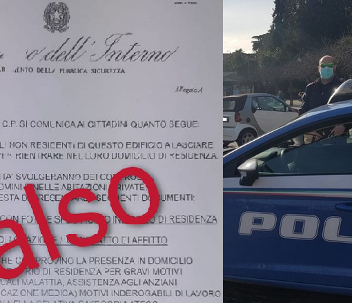 “I non residenti lascino le abitazioni. Controlli in atto”. ATTENZIONE ai falsi volantini intestati al Viminale