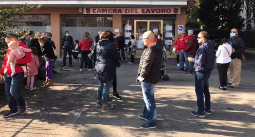 Il presidio a Borgosesia