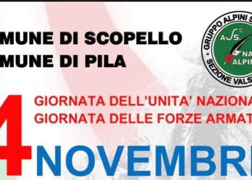 Scopello e Pila insieme per la Giornata Nazionale dell’Unità e delle Forze Armate
