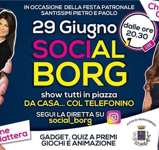 Al via SociAL BORG: PATRONALE 2.0. Charlie Gnocchi guiderà una diretta social con premi e sorprese per tutti