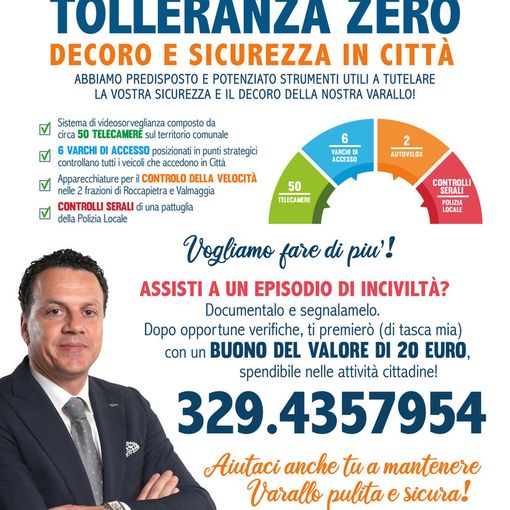 Varallo: &quot;Tolleranza zero, decoro e sicurezza in città&quot;