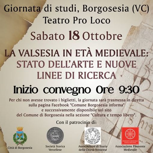 Borgosesia, giornata di studi sulla Valsesia medievale: il convegno sarà trasmesso in diretta online