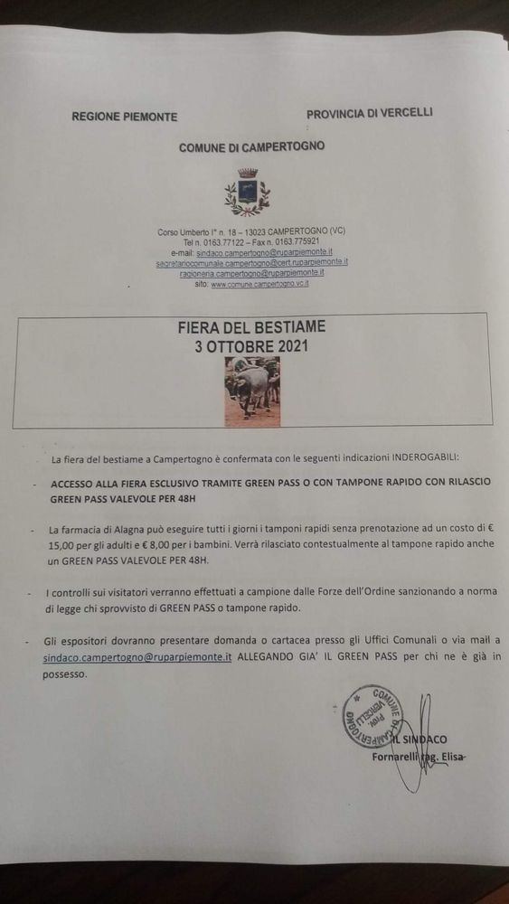 A Campertogno viene confermata la fiera del bestiame