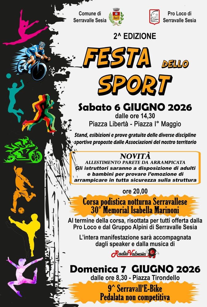 A Serravalle Sesia la seconda edizione della Festa dello Sport