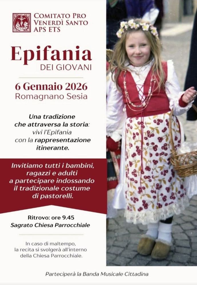 Romagnano Sesia celebra l’Epifania dei Giovani: tradizione, fede e comunità il 6 gennaio Romagnano Sesia celebra l’Epifania dei Giovani: tradizione, fede e comunità il 6 gennaio