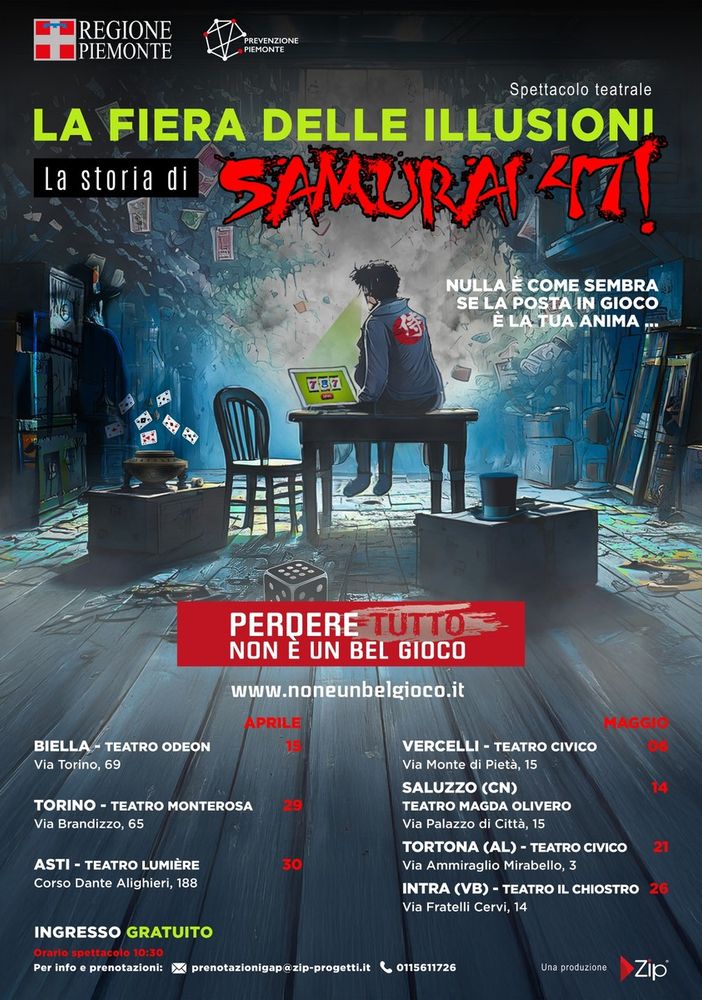 Regione Piemonte sul gioco d'azzardo: evento informativo per gli studenti di Vercelli.