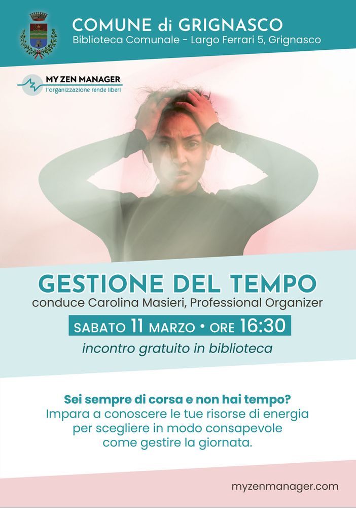 In Biblioteca Comunale di Grignasco: &quot;Gestione del tempo&quot;, incontro gratuito