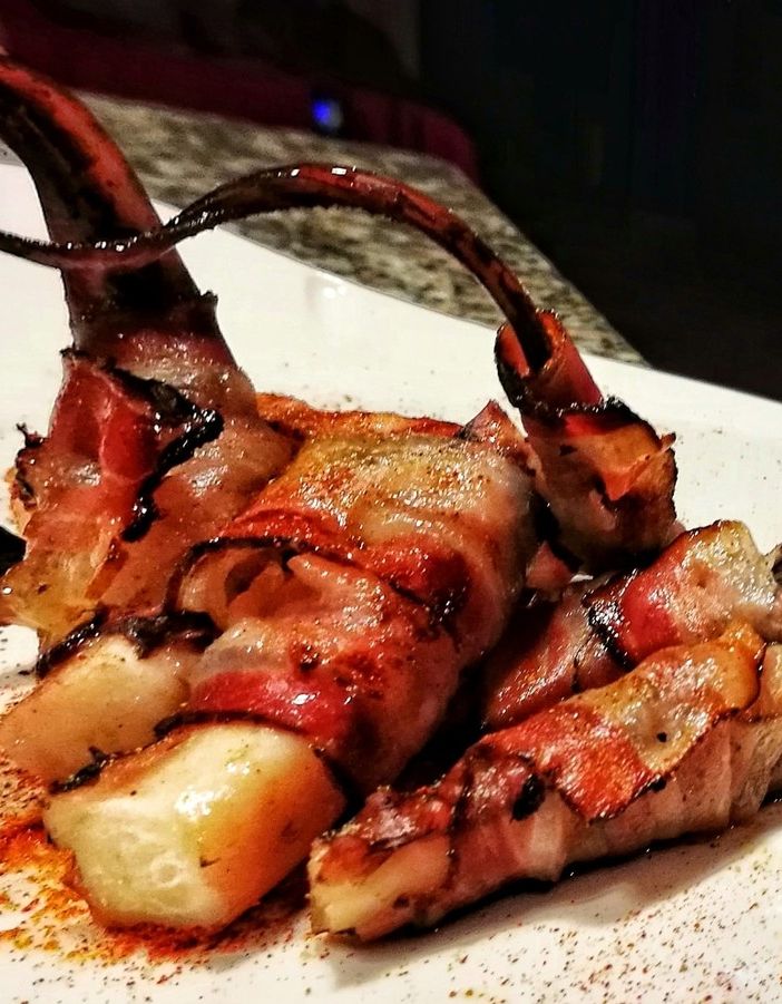 Ricetta: Polpo in due cotture con bacon, paprika dolce e zenzero