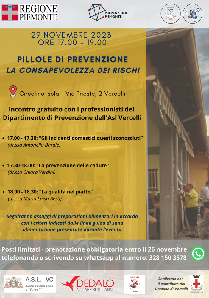 Un evento per informare cu come prevenire gli infortuni domestici