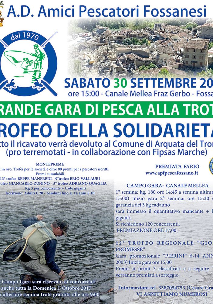 Grande gara di pesca alla trota a Fossano