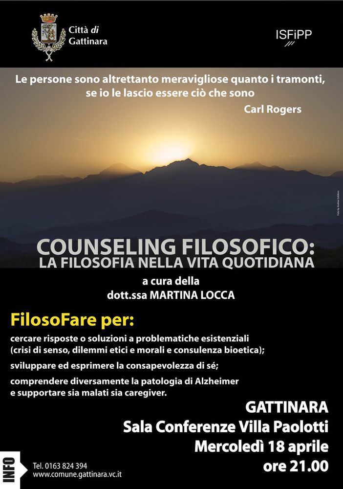 Gattinara: Counseling filosofico, la filosofia nella vita quotidiana