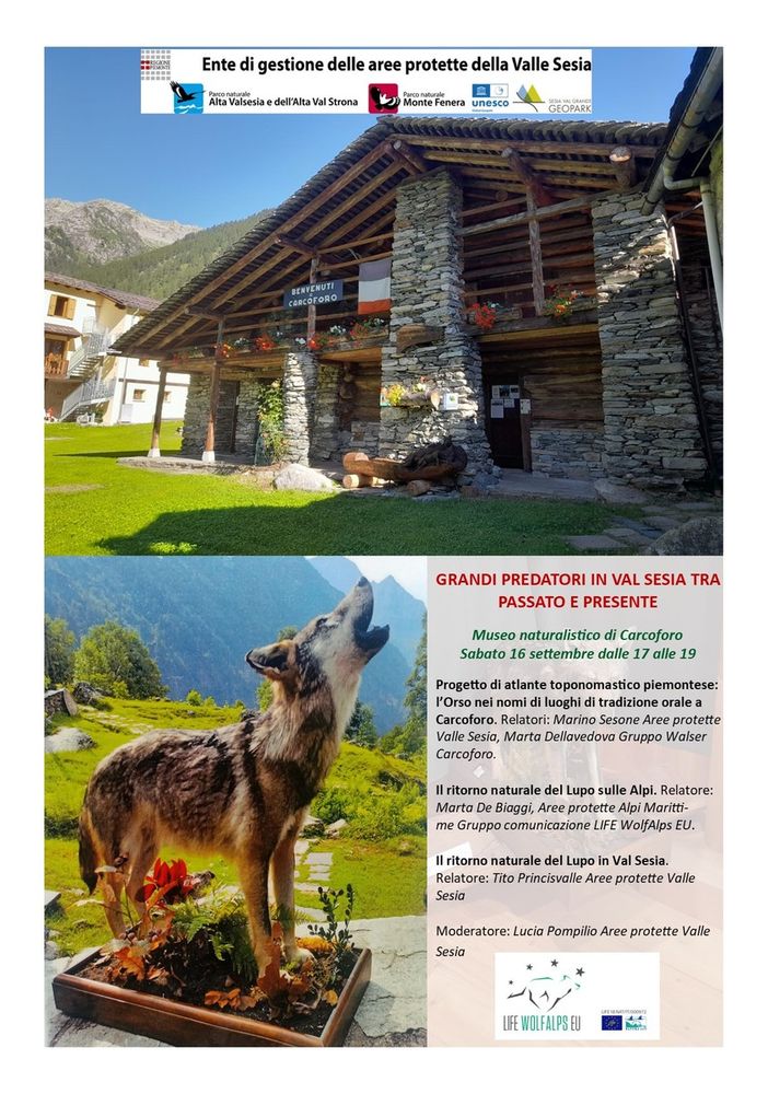Un weekend di scoperte: “Grandi Predatori nella Valle Sesia, tra passato e presente”