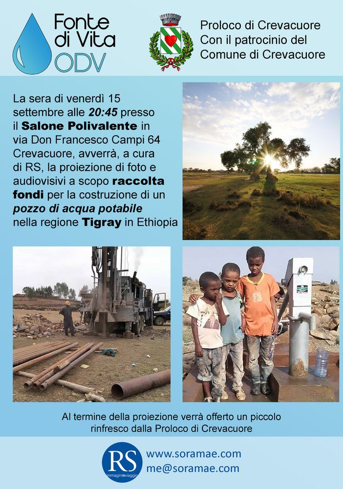 Acqua potabile in Etiopia, gli eventi benefici di Fonte di Vita ODV.