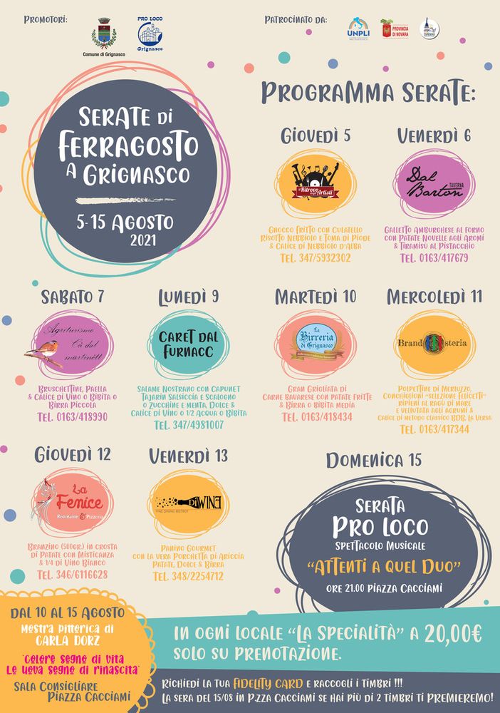 Presentazione “Serate di Ferragosto a Grignasco”