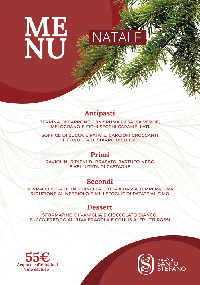 Buon Natale dal Relais Santo Stefano, ecco il menu delle feste
