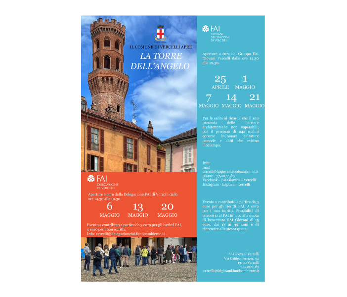 Il Comune di Vercelli apre: La Torre dell'Angelo