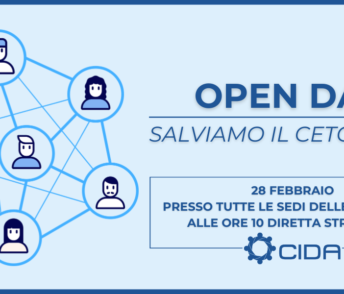 CIDA lancia Open day per la Petizione &quot;Salviamo il ceto medio&quot; 28 febbraio Giornata di mobilitazione per il Paese