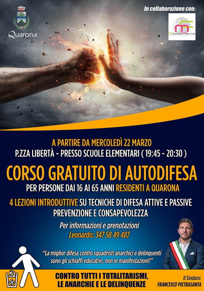 “La miglior difesa contro squadristi, anarchici e delinquenti sono gli schiaffi educativi, non le manifestazioni!&quot;