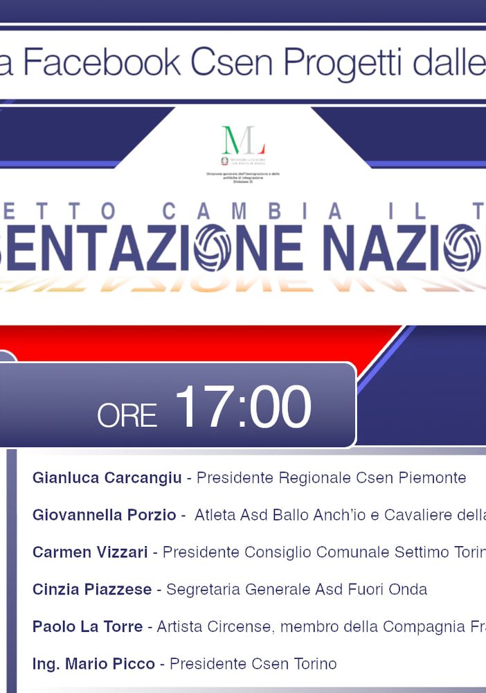 Csen Piemonte, online la presentazione del progetto regionale &quot;Cambia il tempo&quot;