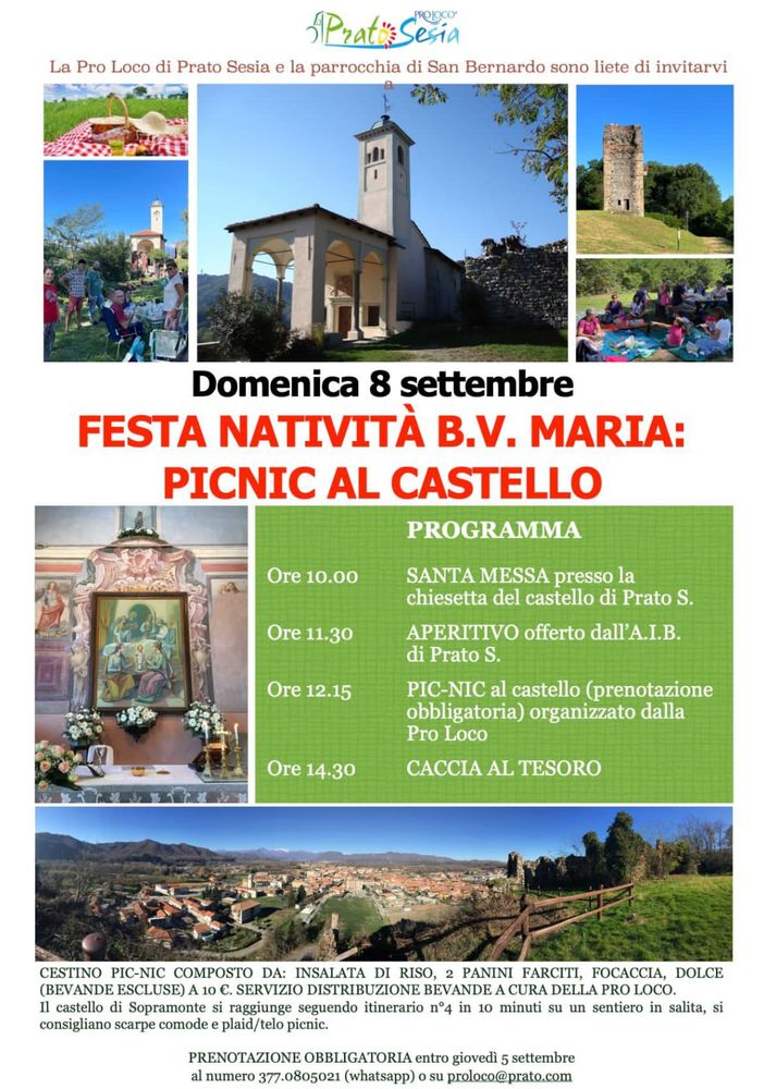 Prato Sesia: Festa della Natività di Maria con picnic e caccia al tesoro