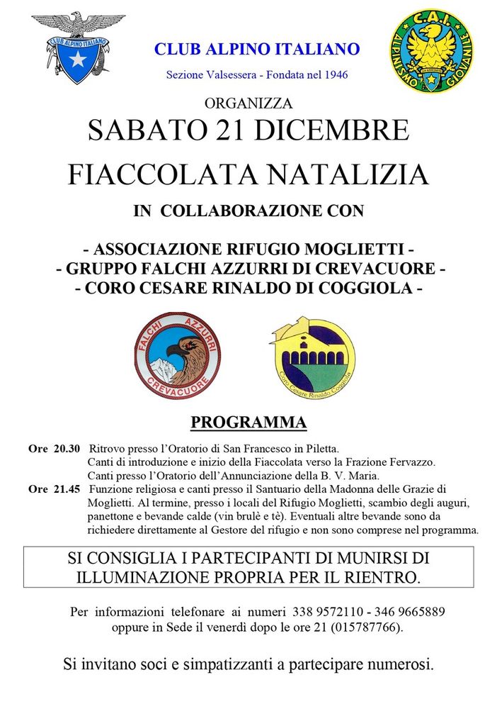 La fiaccolata natalizia a Coggiola