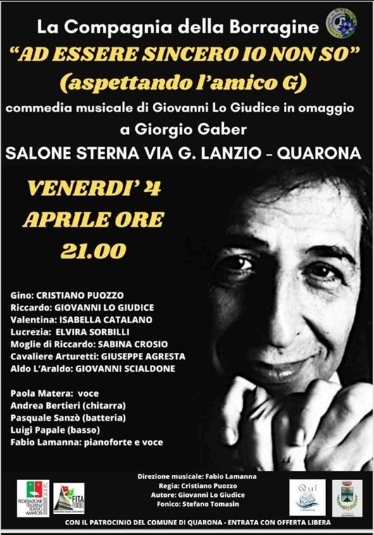 A Quarona uno spettacolo in omaggio al genio di Gaber