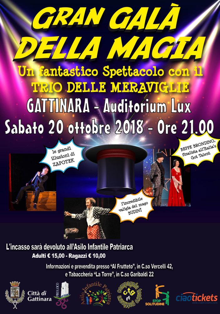 Il Gran Galà della magia a favore dell'asilo Patriarca