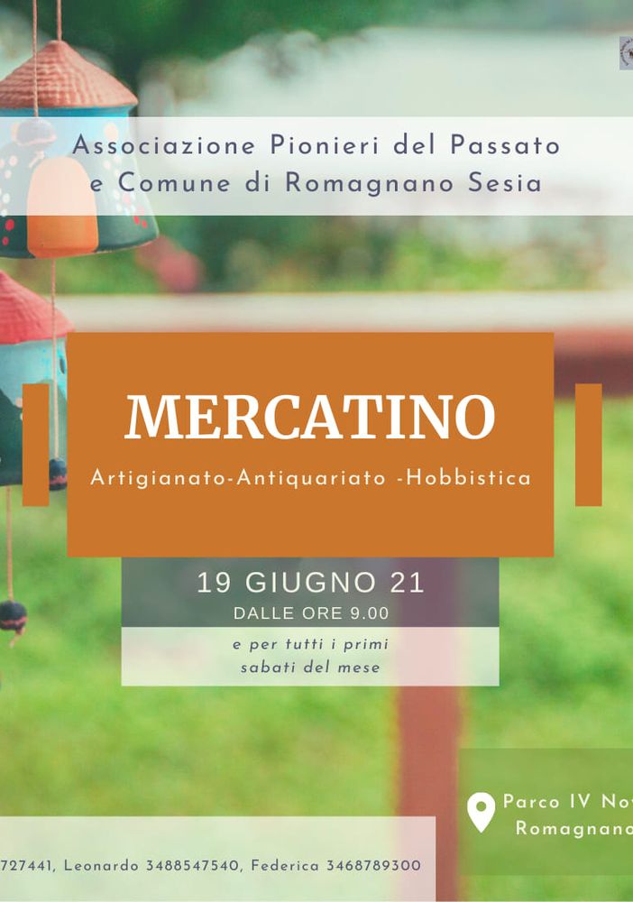 Romagnano: Dal 19 giugno e per tutti i primi sabati del mese tutti al mercatino