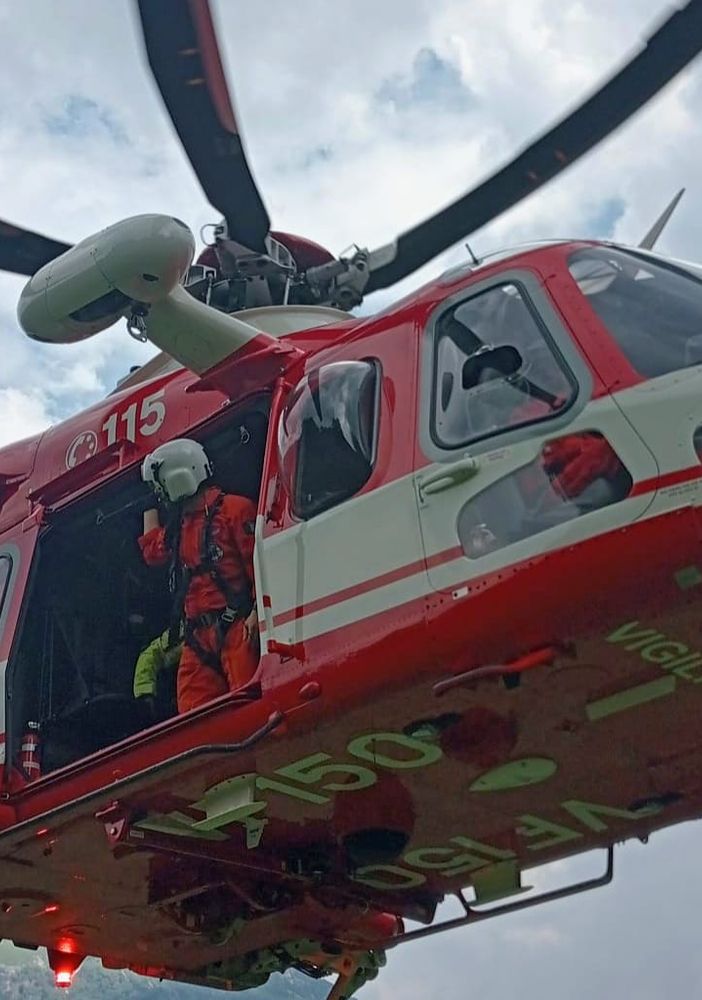 Mucca caduta nel torrente, arriva il Drago dei Vigili del Fuoco