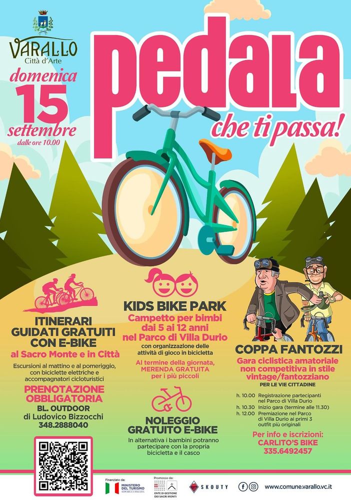Varallo, Coppa Fantozzi, tour in e-bike e gimkana per bambini: “Pedala che ti passa!”.