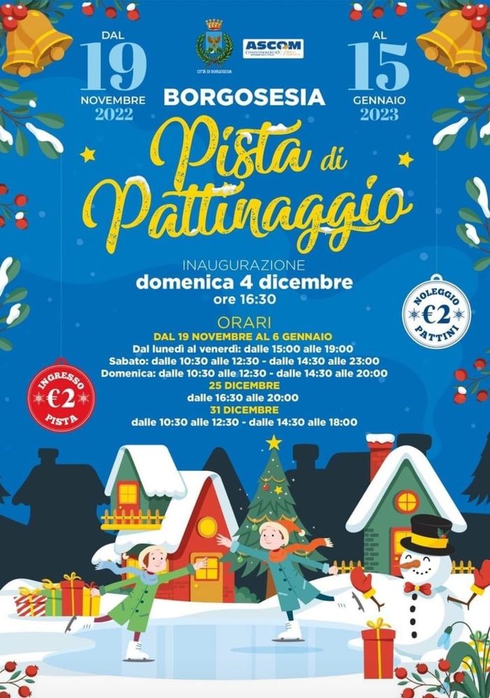 Fino al 15 gennaio si pattina a Borgosesia