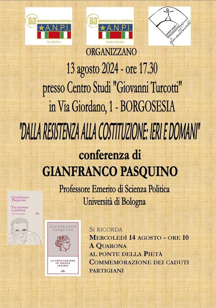 “Dalla Resistenza alla Costituzione: ieri e domani”, la conferenza a Borgosesia.