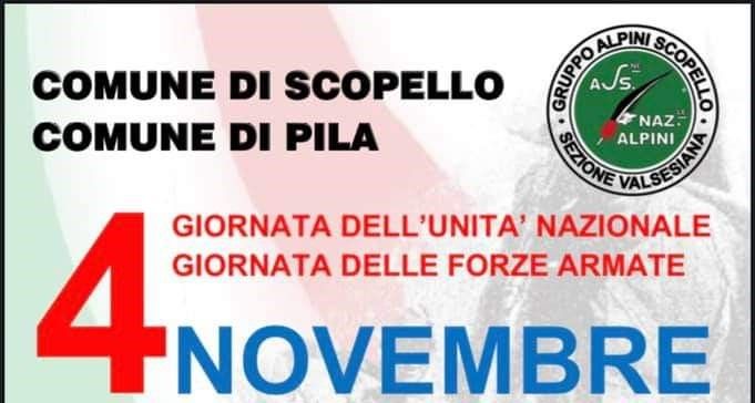 Scopello e Pila insieme per la Giornata Nazionale dell’Unità e delle Forze Armate