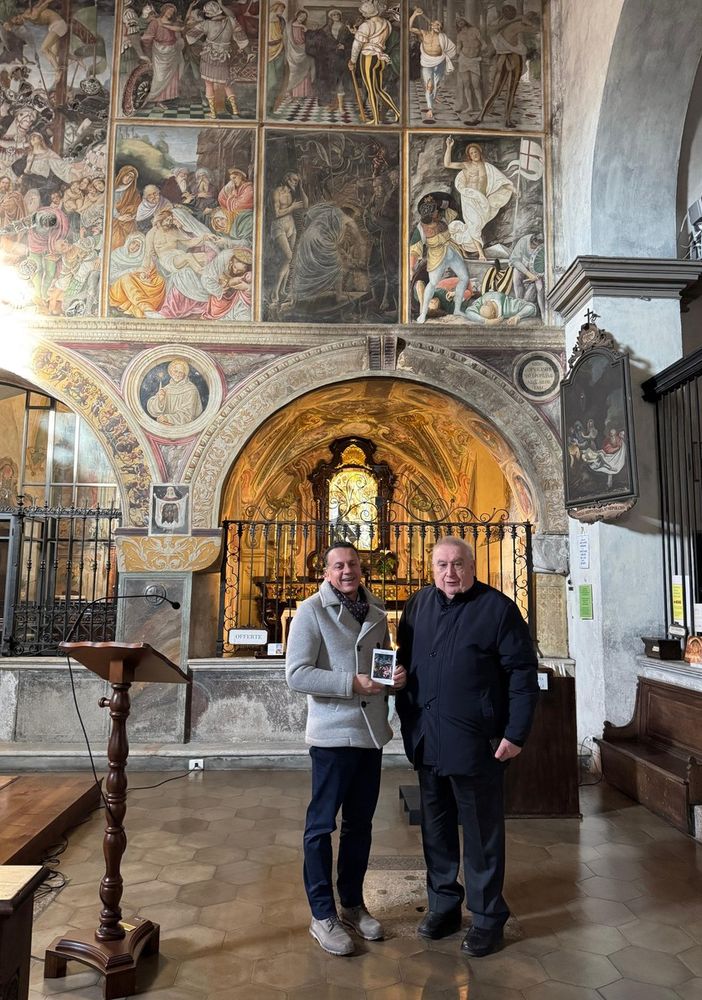 Sopralluogo del vescovo Brambilla alla Parete Gaudenziana