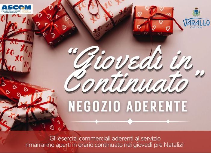 Varallo: Negozi aperti con orario continuato nei giovedì di Dicembre