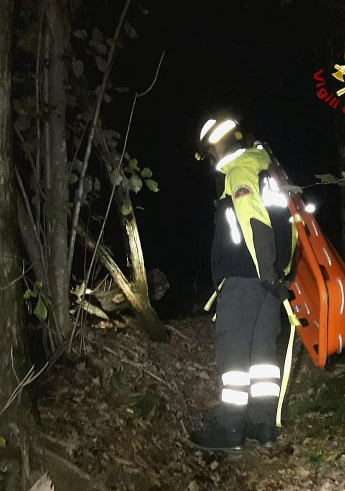 Anziano si infortuna nei boschi, soccorso dai Vigili del Fuoco