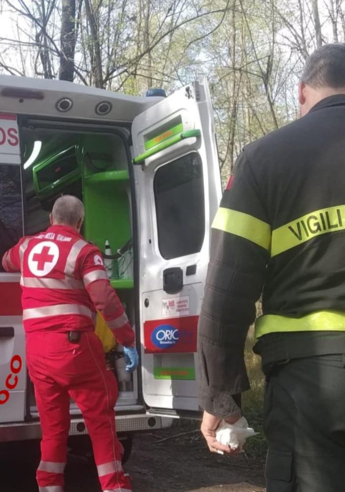 L'intervento dei vigili del fuoco a Gattinara con il 118  (foto vigili del fuoco)