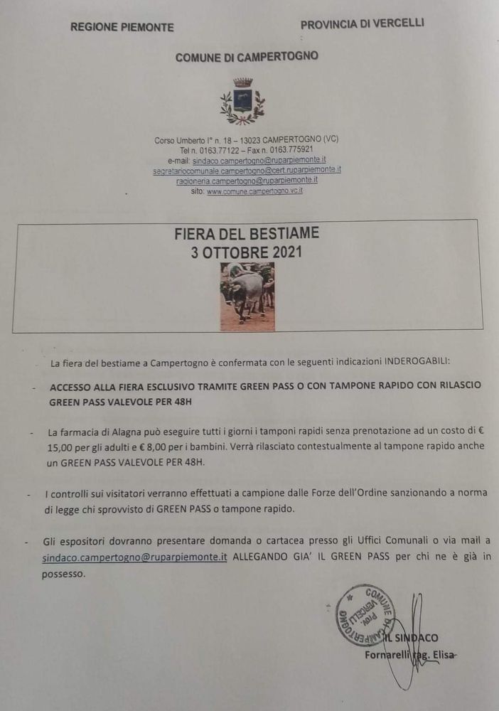 A Campertogno viene confermata la fiera del bestiame