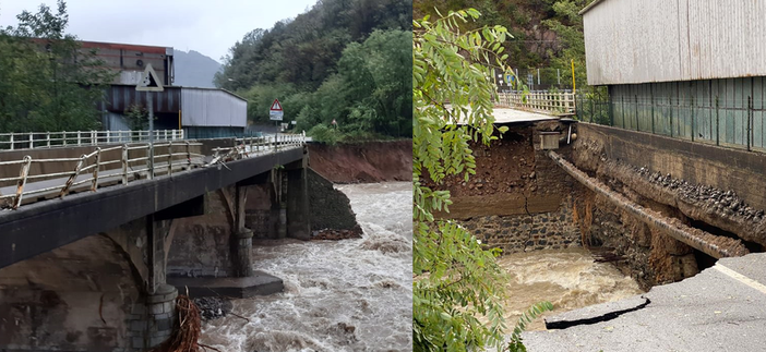 Maltempo, a Crevacuore crolla l'asfalto sul ponte dell'ex cartiera, viabilità sospesa FOTO Maltempo, a Crevacuore crolla l'asfalto sul ponte dell'ex cartiera, viabilità sospesa FOTO