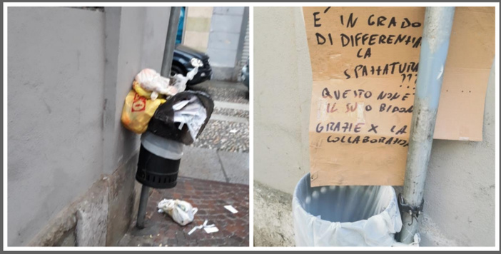 "Questo non è il suo bidone privato" "Questo non è il suo bidone privato"