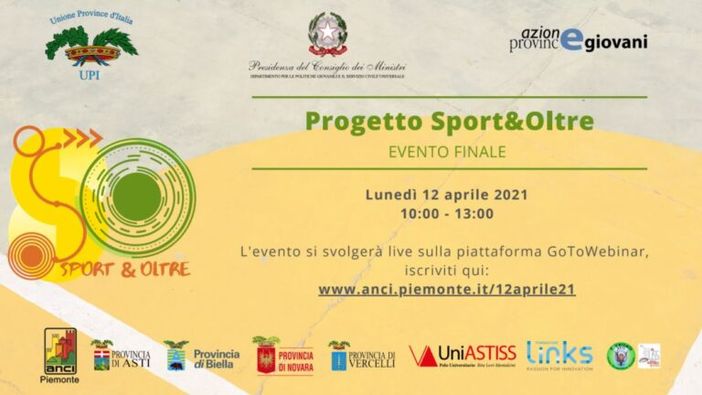 L’evento conclusivo di Sport&Oltre | Webinar il 12/4 L’evento conclusivo di Sport&Oltre | Webinar il 12/4