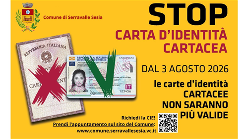 Serravalle: Avviso per i cittadini in possesso di carta d'identità cartacea