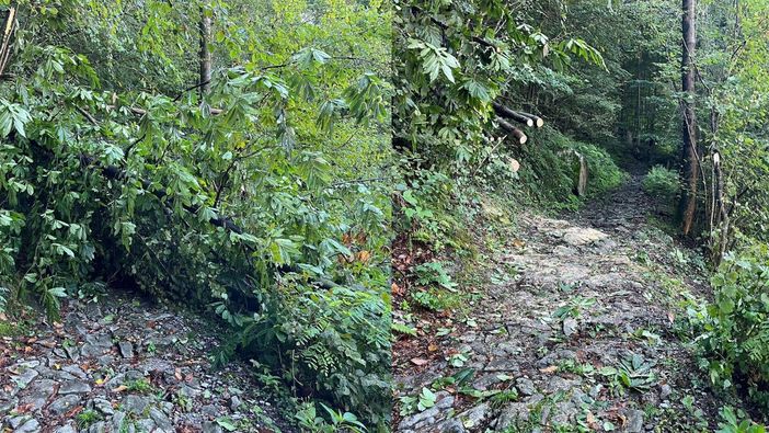 Quarona, intervento A.I.B. sul sentiero di Lombaretto