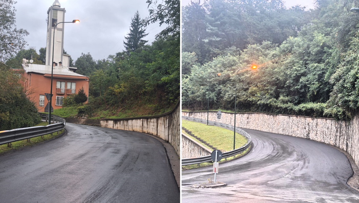 Lavori a Valdilana, nuovo volto alla strada di Falcero (foto dalla pagina Facebook di Comune di Valdilana)