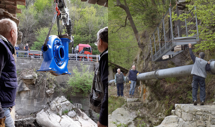 Lavori alla Fabbrica della Ruota, riposizionata la turbina Riva FOTO