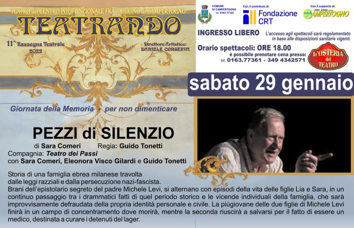 Campertogno, la Giornata della Memoria al teatro del centro polifunzionale Fra’ Dolcino Campertogno, la Giornata della Memoria al teatro del centro polifunzionale Fra’ Dolcino